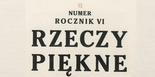 -, Rzeczy Piękne [1927 12]