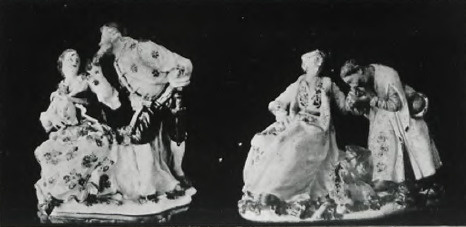 Pantaleon i Kolombina XVIII w. Ze zbiorów Antoniego Strzałeckiego w Warszawie. 
Powitanie R. 1740. Ze zbiorów Muzeum Narodowego w Warszawie.