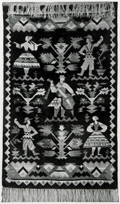 Fot. R. S . Ulatowski, Poznań. Kilim. Praca uczniów Wydziału tekstylnego. Kurs prof. Władysława Roguskiego.
