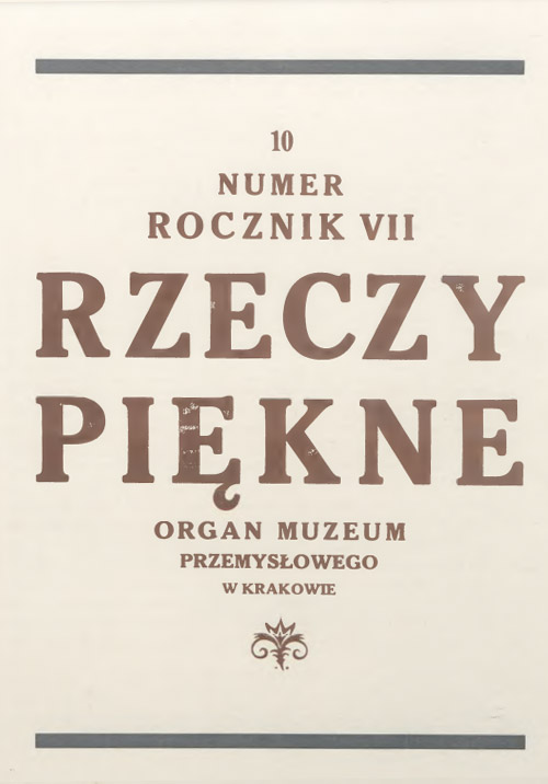 -, Rzeczy Piękne [1928 10]