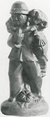 Figurka ceramiczna projektowana i wykonana przez uczennicę IV r. na kursie prof. Starzyńskiego.