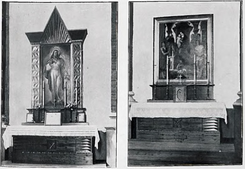 Ołtarze (boczne) w kościele parafjalnym w Laszkach. Projektował arch. B Treter, wyk. „W. Bober i syn“ Kraków.