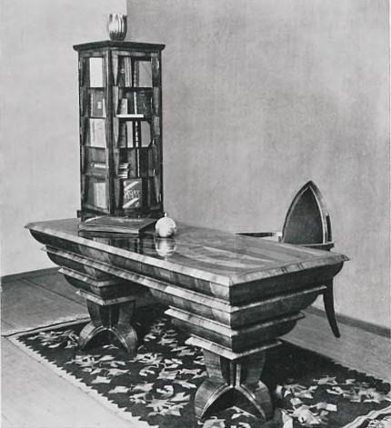 PAWILON M. KRAKOWA. DZIAŁ MIEJSKIEGO MUZEUM PRZEMYSŁOWEGO. WNĘTRZE GABINETU. PROJ. ARCH . JULIAN PIETRZYK Z KRAKOWA