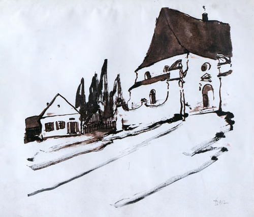 Domek koło fary.