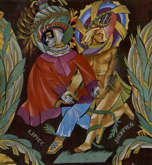 Fragment dekoracji ściennej.
