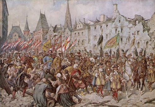 Wjazd Sobieskiego do Wiednia, (Zbiory Państwowe).