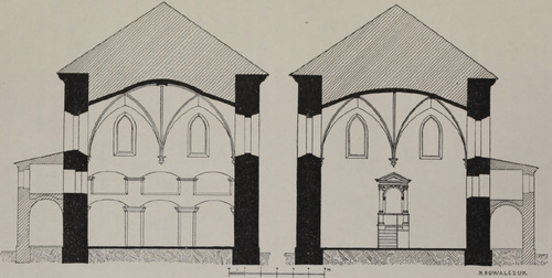 Fig. 16, Przekrój synagogi “Złotej Róży