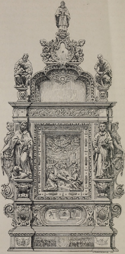 Fig. 96, Ołtarz rzeźbiony w drzewie