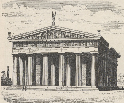 Fig. 112 Świątynia Jowisza w Olimpii. Widok odtworzony