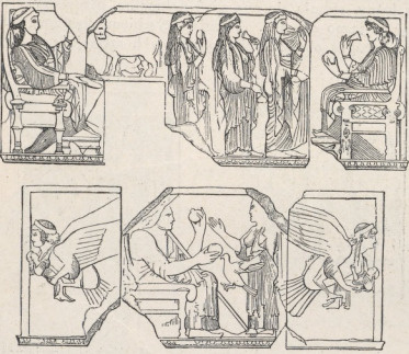 Fig.161. Płaskorzeźba pomnika Harpii w Ksantos. Muzeum Brytańskie.