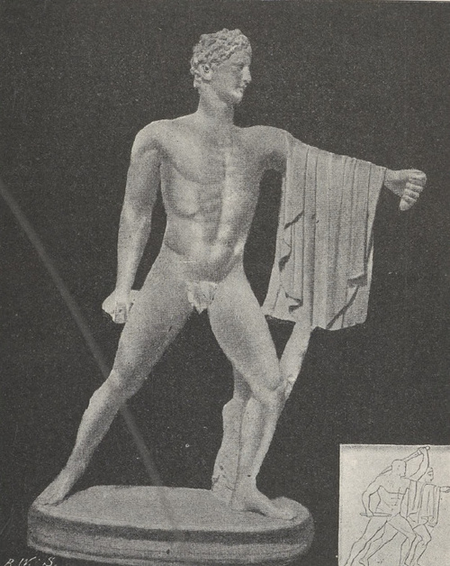 Fig. 174. Aristogejton (z fałszywą głową). Z grupy „morderców tyrana”. Neapol.