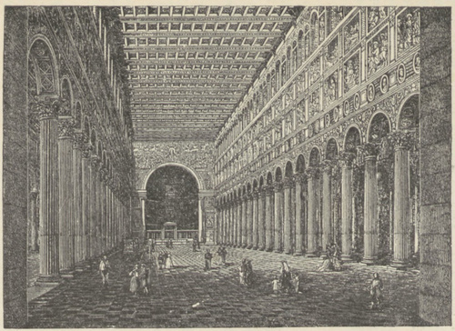 Fig. 17. Wnętrze kościoła S. Pawła poza murami Rzymu. Koniec w. 4-go 1823 r. spalony.