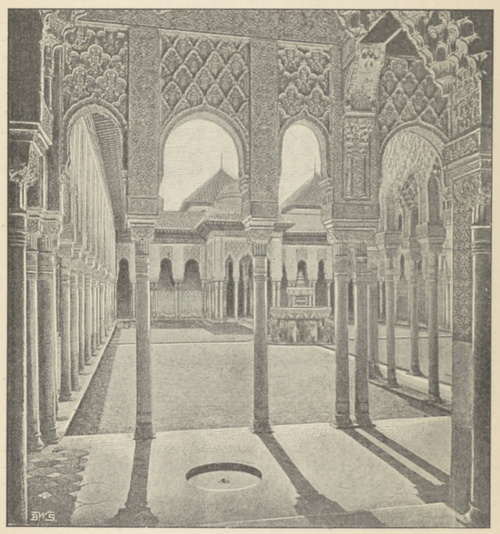 Fig. 64. Dziedziniec lwów w Alhambrzo.