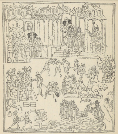 Fig. 78. Historya Mojżesza. Z pentateuchu Aschburnahm.