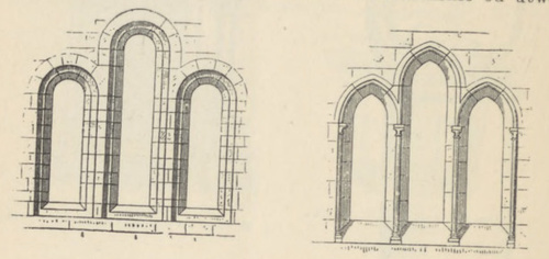 Fig. 96. Grupy okien. a. z Lippstadtu. b. z Marienfeldu.