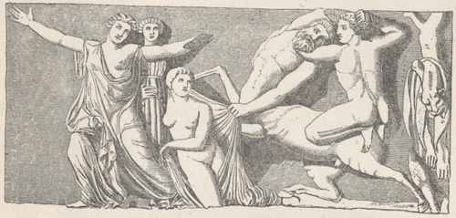 Fig. 205. Z fryzu świątyni Apollina w Figalii. Muzeum Brytańskie.