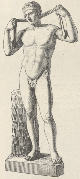 Fig. 207. Diadumenos, kopia z Polykleta. Muzeum Brytańskie.