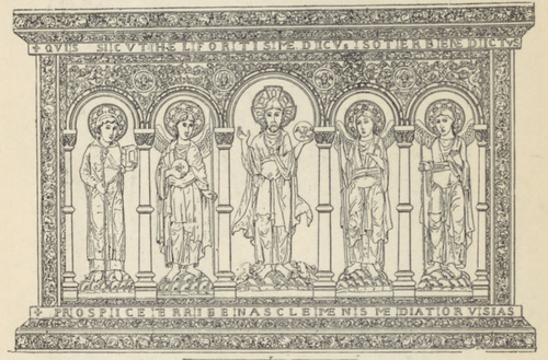 Fig. 166. Złota płyta ołtarzowa cesarza Henryka II. Muz. Cluny.