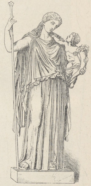 Fig. 215. Eirene z Plutosem. Podług Kefizodota starszego. Monachium. Glyptoteka.