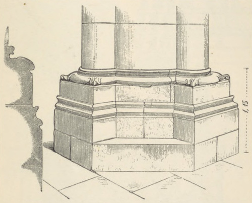 Fig. 200. Baza wczesna gotycka filara w katedrze w Rheims.