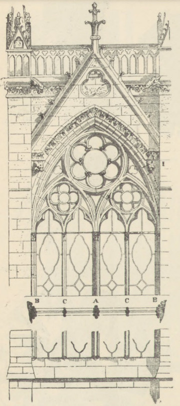 Fig. 208. Okno z rozetami. (St. Chapelle w Paryżu).