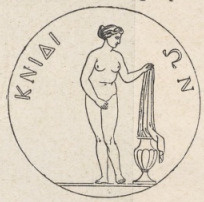 Fig. 222. Moneta Knidyjska z Afrodytą Praksytelesa.