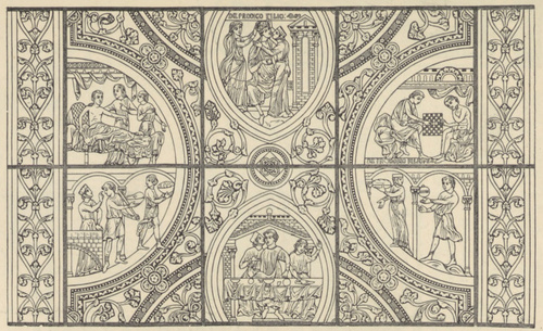 Fig. 313.Syn marnotrawny. Część okna z katedry w Chartes.