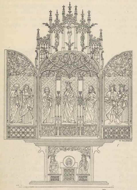 Fig. 321. Ołtarz późno-gotycki, roboty snycerskiej, w koś. św. Jana w Botzen.