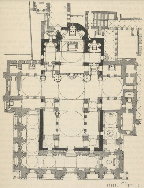 Fig. 323. San Marco w Wenecyi (Części ciemniejsze oznaczają plan pierwotny).