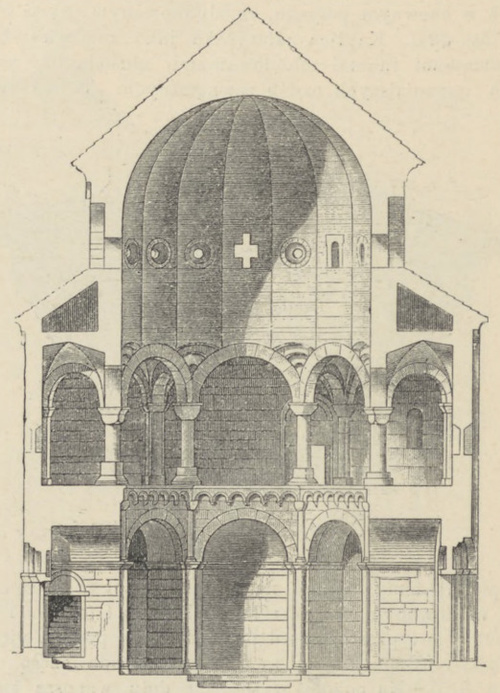 Fig. 327. Baptisterium w Arsago. Przecięcie.