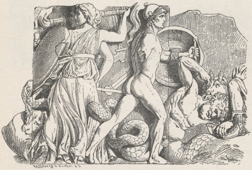 Fig. 270. Grupa z Hekate z wielkiego fryzu pergamskiego. Berlin.