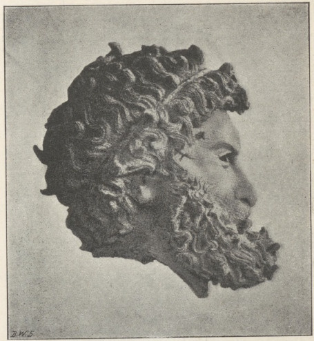 Fig. 275. Głowa bronzowa zwycięzcy na pięści. Olimpia.