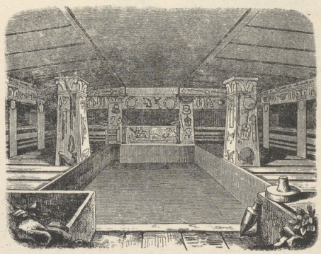 Fig. 284. Wnętrze grobu pod Cervetri.