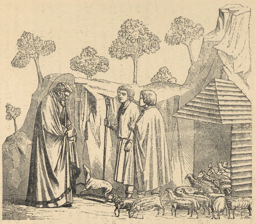 Fig. 23. Joachim przybywa do pasterzy. Giotto. Padwa, Capella dell’Arena.