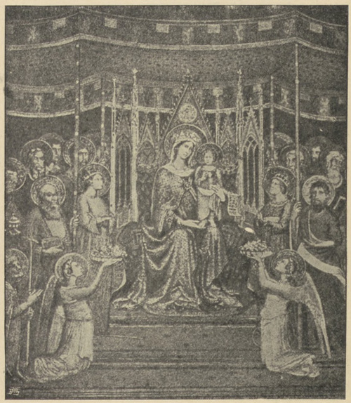 Fig. 32. Majestas (część środkowa). Simone Martini. Siena, Pal. Publico.