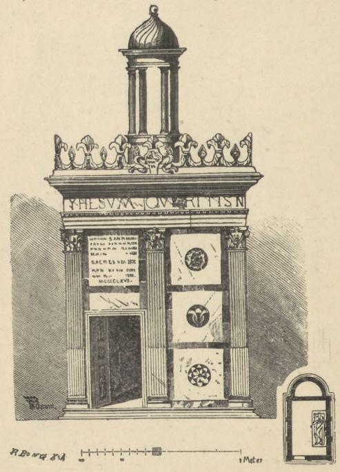 Fig. 51. Grób święty w koś. S. Pancrazio we Florencyi. Przez L. B. Alberti.