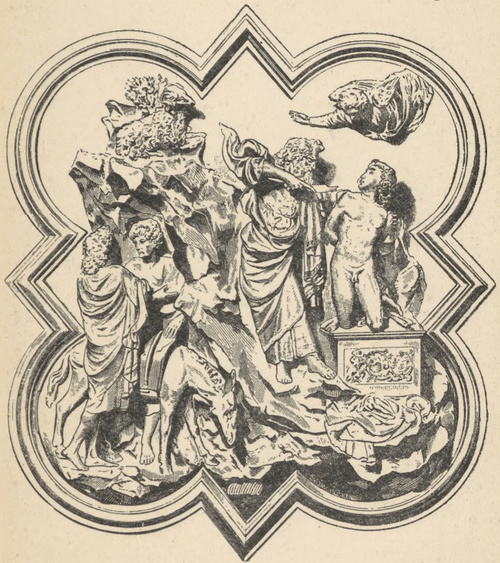 Fig. 67. Ofiara Izaaka. Płaskorzeźba Ghiberti’ego Florencya. Muzeum Narodowe.