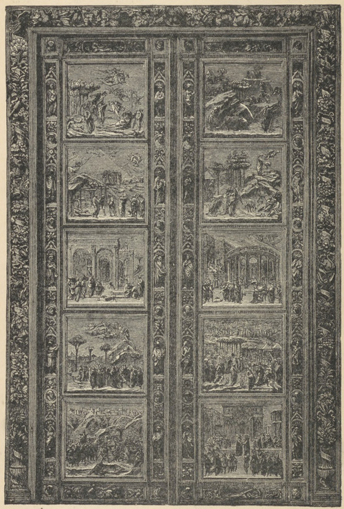 Fig. 68. Drzwi główne Baptisteryum florenckiego p. Ghiberti’ego.
