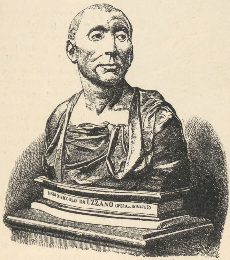 Fig. 76. Biust terrakotowy Niccola da Uzzano Donatella. Florencya. Muzeum Narodowe.