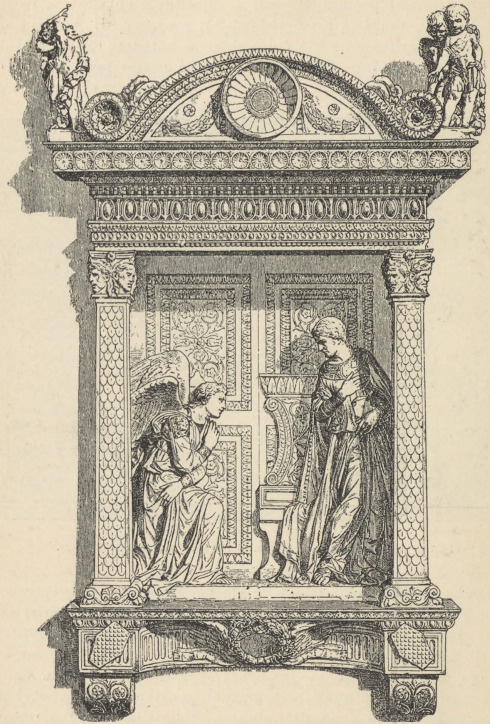 Fig. 79. Zwiastowanie. Tabernakl marmurowy Donatella. Florencya, S Croce.