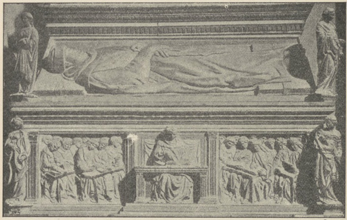 Fig. 89. Z grobowca Galcazza Bentivoglia. Jakóba della Quercia Bologna, S. Giacomo maggiore.