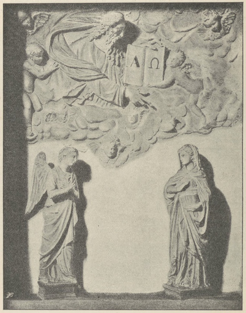 Fig. 94. Zwiastowanie. Płaskorzeźba marmurowa Bernarda Rosselina. Empoli. Misericordia.