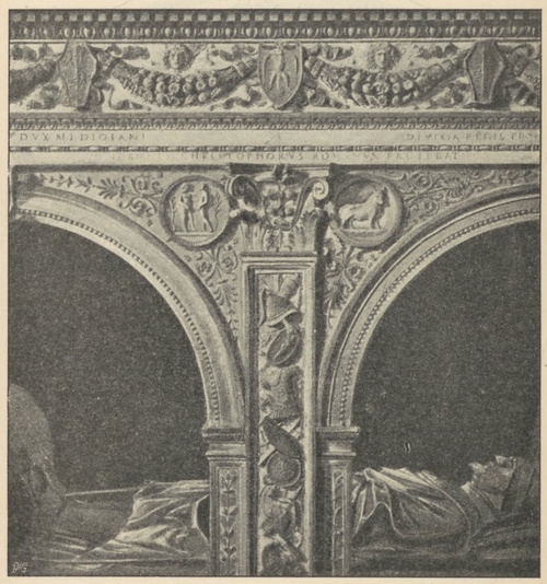 Fig. 108. Z grobowca Gian-Galeazza Visconti. Certosa p. Pawią.