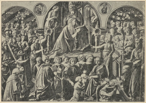 Fig. 127. Koronacya Matki Bożej. Filippo Lippi. Florencya. Akademia.