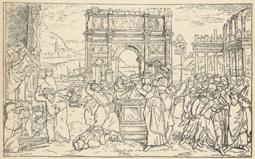 Fig. 130. Mojżesz i czerwona Korah. Botticelli.