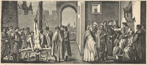 Fig. 133.Męczeństwo Św. Piotra. Filipino Lippi. Florencya. Kaplica Brancacci.