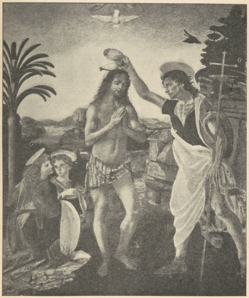 Fig. 137. Chrzest Chrystusa. Verocchio. Florencya. Akademia.