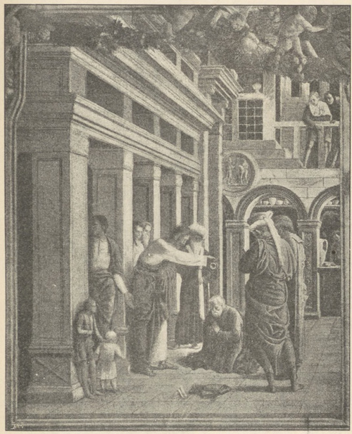 Fig. 148. Św. Jakób chrzci poganina. Mantegna. Padwa. Eremitani.