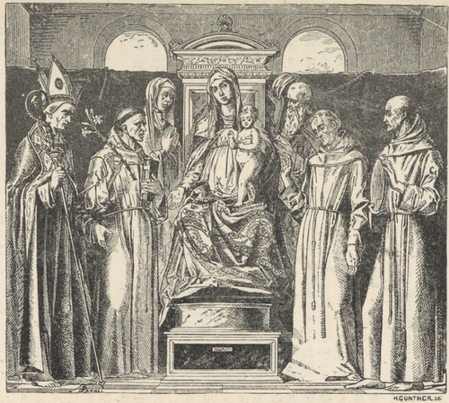 Fig. 154. Madonna ze Świętymi. Luigi Vivarini. Wenecya. Akademia.