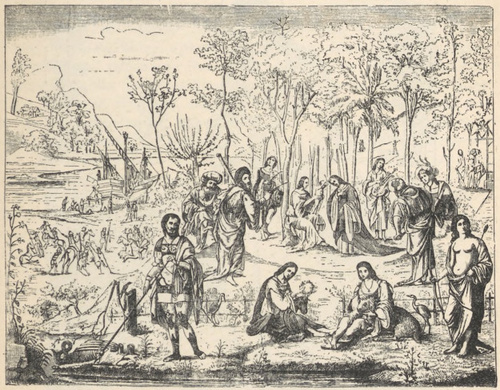 Fig. 158. Ogród Muz Izabelli d’Este. Lorenzo Costa. Paryż Luwr.